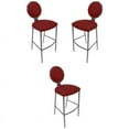 thumbnail image 1 of Home Square 30" Contemporary Stainless Steel Bar Stool in Red - Set of 3, 1 of 2