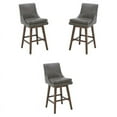 thumbnail image 1 of Home Square 30"H Swivel Modern Faux Leather Barstool in Gray - Set of 3, 1 of 11