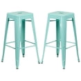 thumbnail image 1 of Home Square 30" Metal Backless Bar Stool in Mint Green - Set of 2, 1 of 10