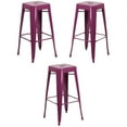 thumbnail image 1 of Home Square 30" Metal Backless Bar Stool in Purple - Set of 3, 1 of 10