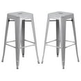 thumbnail image 1 of Home Square 30" Metal Backless Bar Stool in Silver - Set of 2, 1 of 4