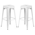 thumbnail image 1 of Home Square 30" Metal Backless Bar Stool in White - Set of 2, 1 of 11