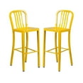 thumbnail image 1 of Home Square 30" Metal Vertical Slat Back Bar Stool in Yellow - Set of 2, 1 of 11