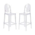thumbnail image 1 of Home Square 30" Oval Back Ghost Bar Stool in Transparent Crystal - Set of 2, 1 of 5