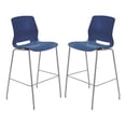 thumbnail image 1 of Home Square 30" Plastic Stackable Bar Stool in Navy - Set of 2, 1 of 2