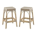 thumbnail image 1 of Home Square 30" Rectangular Rattan Bar Stool in Tan & White - Set of 2, 1 of 7