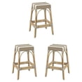 thumbnail image 1 of Home Square 30" Rectangular Rattan Bar Stool in Tan & White - Set of 3, 1 of 7