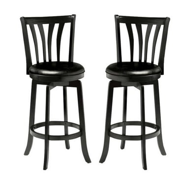 Home Square 30" Swivel Bar Stool in Black Finish - Set of 2