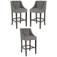 thumbnail image 1 of Home Square 30" Tufted Bar Stool in Dark Gray and Walnut - Set of 3, 1 of 5