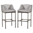 thumbnail image 1 of Home Square 30" Upholstered Bar Stool in Textured Silver and Gray - Set of 2, 1 of 6