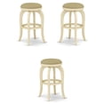 thumbnail image 1 of Home Square 30" Wood Swivel Backless Bar Stool in Linen White - Set of 3, 1 of 5