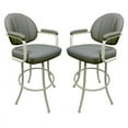 thumbnail image 1 of Home Square 34" Vinyl Swivel Tall Bar Stool in Gray and Beige - Set of 2, 1 of 2