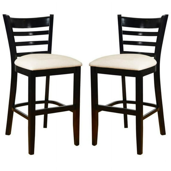 Home Square 37"H Counter Stool in Black - Set of 2
