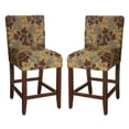 thumbnail image 1 of Home Square 39.5" Wood & Fabric Counter Height Barstool in Brown Tan - Set of 2, 1 of 2