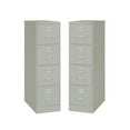 thumbnail image 1 of Home Square 4 Drawer Vertical Wood Filing Cabinet Set in Light Gray (Set of 2), 1 of 7