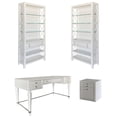 thumbnail image 1 of Home Square 4-Piece Set with 2 Bookcases and Writing Desk and Rolling File, 1 of 7