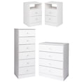thumbnail image 1 of Home Square 4-Piece Set with 2 Nightstands Tall Chest & 4-Drawer Chest in White, 1 of 22