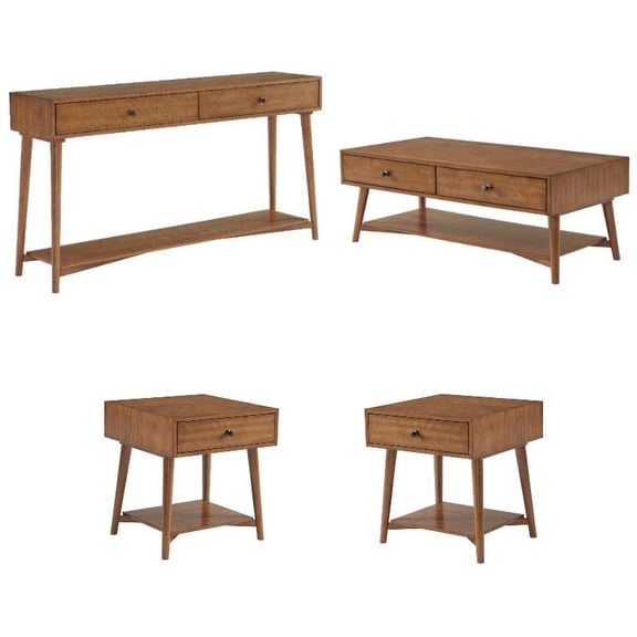 Home Square 4-Piece Set with Coffee Table & 2 End Tables & Console Table