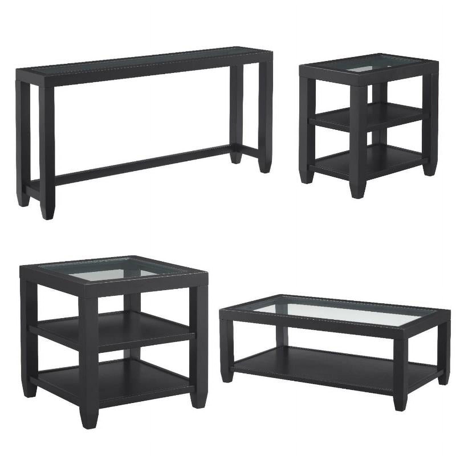 Home Square 4 Piece Set with Console & Coffee Table & End Table & Side Table