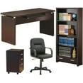 thumbnail image 1 of Home Square 4 Piece Set with Desk Bookcase Office Chair and Mobile File Cabinet, 1 of 11