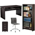 thumbnail image 1 of Home Square 4 Piece Set with Desk Office Chair Mobile File Cabinet and Bookcase, 1 of 10
