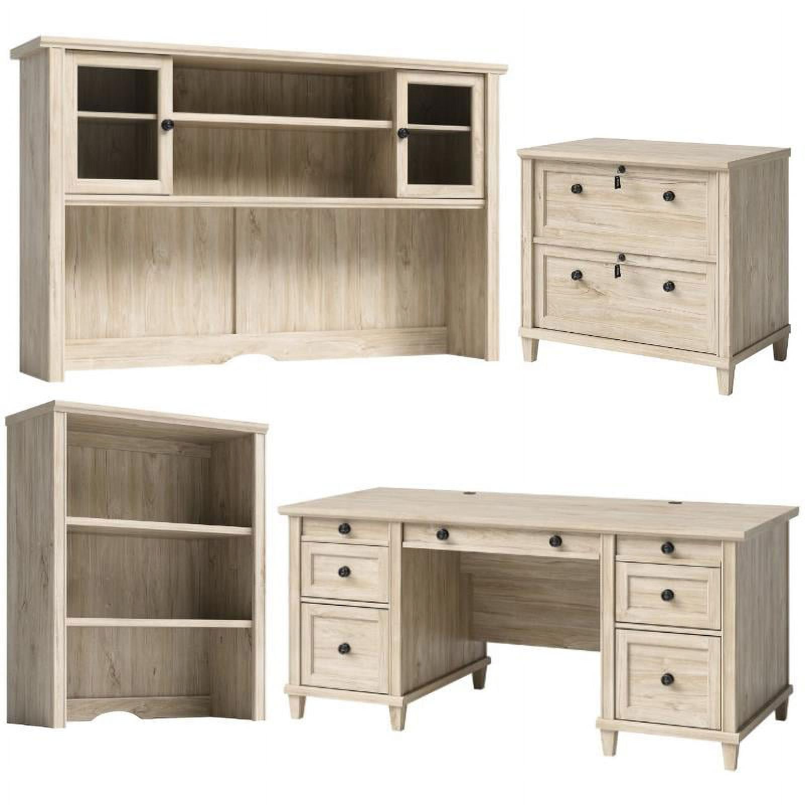 Home Square 4Piece Set with Executive Desk Hutch File