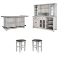 thumbnail image 1 of Home Square 4-Piece Set with Home Bar & Hutch & 2 Bar Stools in Alpine Gray, 1 of 4