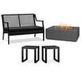 thumbnail image 1 of Home Square 4 Piece Set with Small Fire Table Patio Loveseat & 2 End Tables, 1 of 23