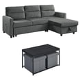 thumbnail image 1 of Home Square 4-Piece Set with Velvet Sleeper Sofa and Coffee Table Set, 1 of 13