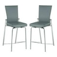 thumbnail image 1 of Home Square 42" Motion Back Chrome Frame Metal Bar Stool in Gray - Set of 2, 1 of 4