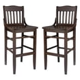 thumbnail image 1 of Home Square 43.5"H Solid Beech Wood Bar Stool in Walnut - Set of 2, 1 of 3