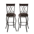 thumbnail image 1 of Home Square 43" Transitional Swivel Bar Stool in Black Silver - Set of 2, 1 of 7