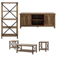 thumbnail image 1 of Home Square 5-Piece Set with 58" Modern TV Stand Coffee Table Set 64" Bookcase, 1 of 22