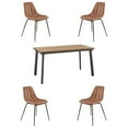 thumbnail image 1 of Home Square 5-Piece Set with Dining Table & 4 PU Dining Chairs in Brown, 1 of 20