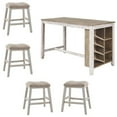 thumbnail image 1 of Home Square 5-Piece Set with Dining Table & 4 Upholstered Counter Stools, 1 of 7