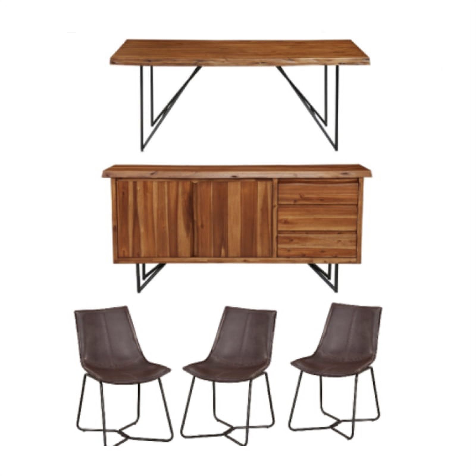 Home Square 5 Piece Set with Dining Table Side Dining Chairs and Dining