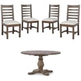 thumbnail image 1 of Home Square 5-Piece Set with Dining Table and 4 Dining Chairs in Brown, 1 of 17