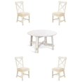 thumbnail image 1 of Home Square 5-Piece Set with Dining Table and 4 Dining Chairs in White, 1 of 12