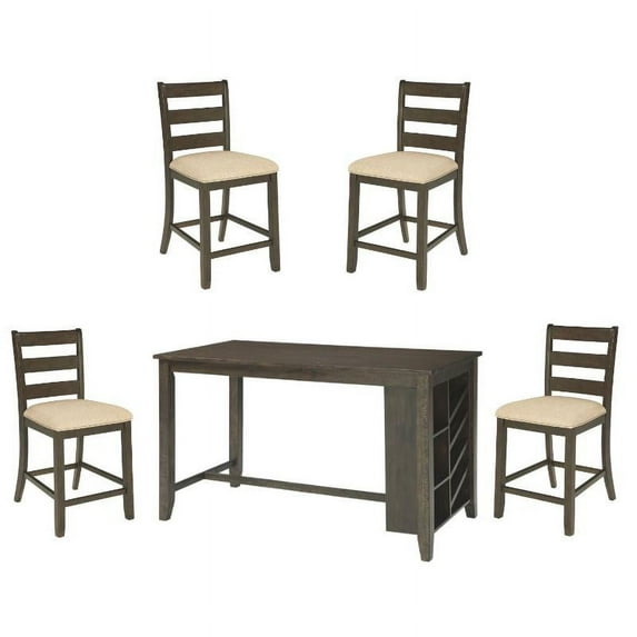 Home Square 5-Piece Set with Height Dining Table & 4 Counter Stools