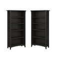 thumbnail image 1 of Home Square 5 Shelf Wood Bookcase Set in Vintage Black (Set of 2), 1 of 7