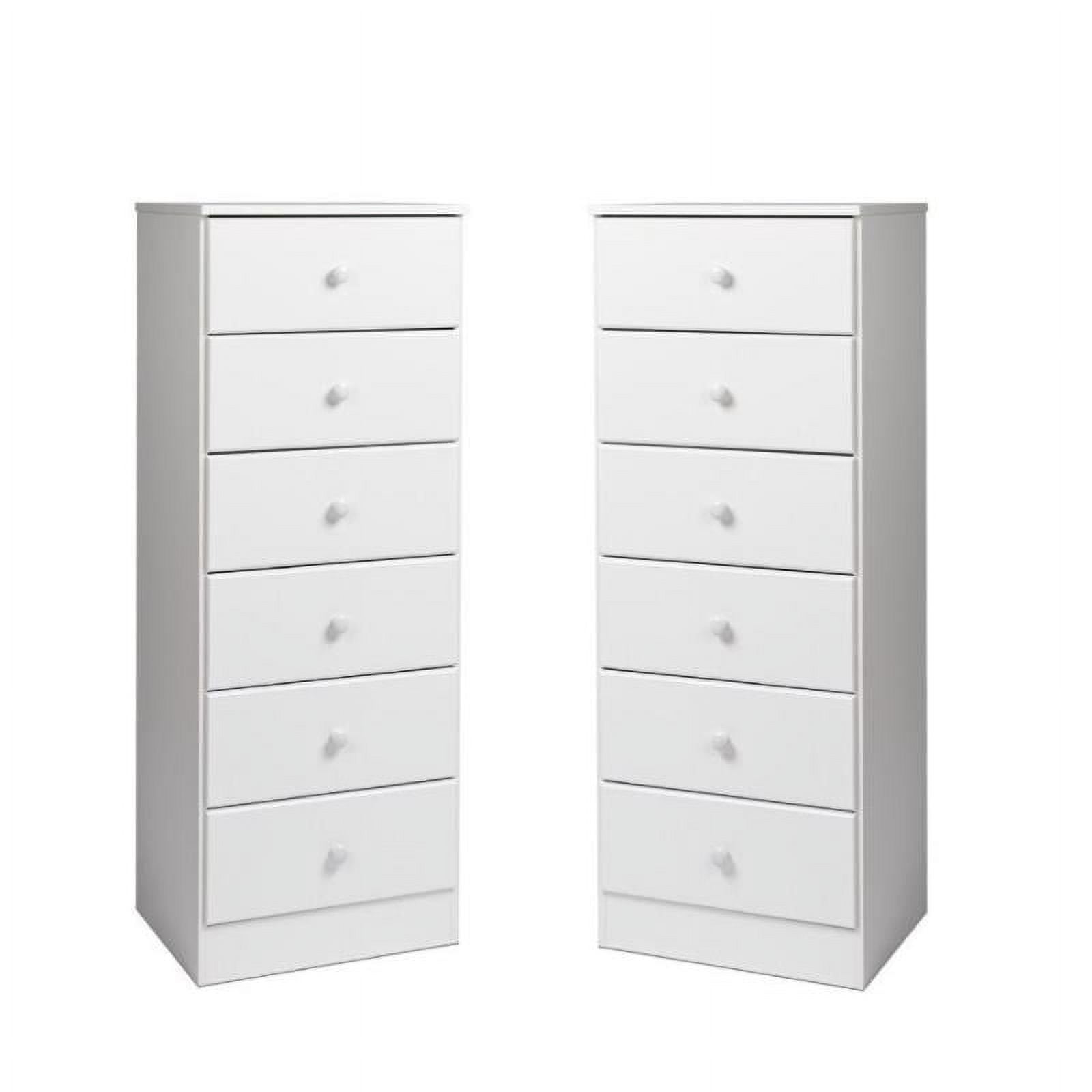 White 6-Drawer Contemporary Solid Wood Lingerie Chest Set
