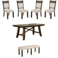 thumbnail image 1 of Home Square 6-Piece Set with Dining Table & 4 Dining Chairs & Dining Bench, 1 of 15