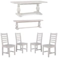 thumbnail image 1 of Home Square 6-Piece Set with Dining Table & Bench & 4 Dining Chairs, 1 of 26