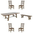 thumbnail image 1 of Home Square 6-Piece Set with Table & 4 Ladderback Chairs & Bench in Taupe Brown, 1 of 16
