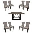 thumbnail image 1 of Home Square 9-Piece Set with Square Dining Table & 8 Fabric Side Chairs, 1 of 13