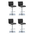 thumbnail image 1 of Home Square Adjustable Mid Back Square Faux Leather Barstool in Black - Set of 4, 1 of 10