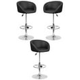 thumbnail image 1 of Home Square Adjustable Vinyl Upholstery Bar Stool in Black Finish - Set of 3, 1 of 5