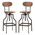 thumbnail image 1 of Home Square Adustable Steel Swivel Bar Stool in Rust - Set of 2, 1 of 9