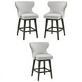 thumbnail image 1 of Home Square Ariana 26.25" Fabric Swivel Counter Stool in Walnut - Set of 3, 1 of 7