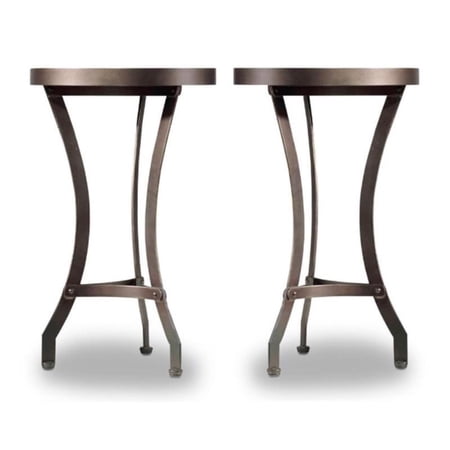 Home Square Armand Martini Table in Light Wood Finish - Set of 2